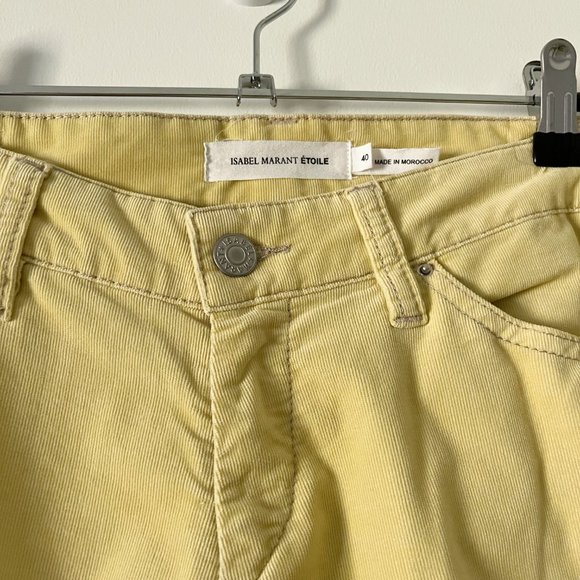 Isabel Marant Etoile Light Yellow Corduroy Pant in size 40 / US 8 - Picture 2 of 6